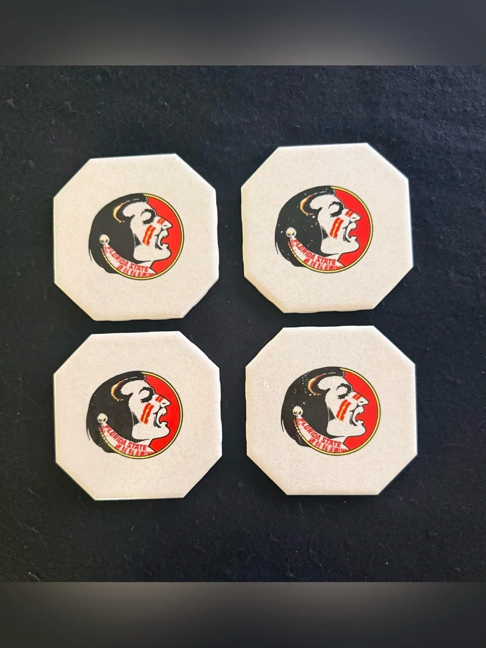 COASTERS FSU-SEMINOLES RETRO set of 4 ceramic